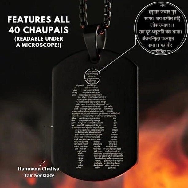 Divine Hanuman Chalisa pendant necklace